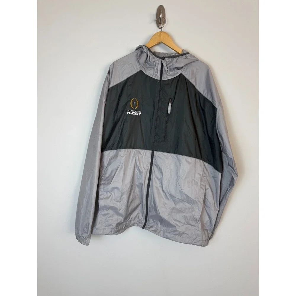 Columbia Men's 2XL Grey College Football Playoff‎ Full-Zip Hooded Windbreaker